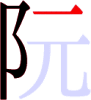 阮の4画目